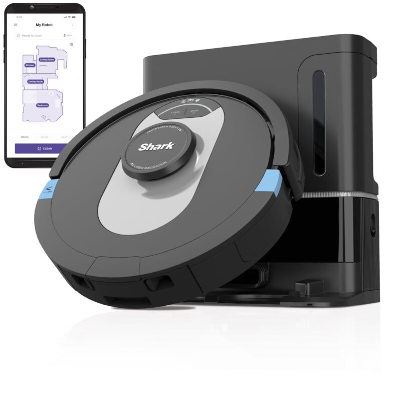 Shark UR2500SR AI Ultra Robot Vacuum with Self-Empty Base, 30-Day Bagless Capacity, LIDAR Navigation, Smart Mapping, Pet Hair Pickup, Alexa/WiFi Compatible, Black/Silver - Image 3